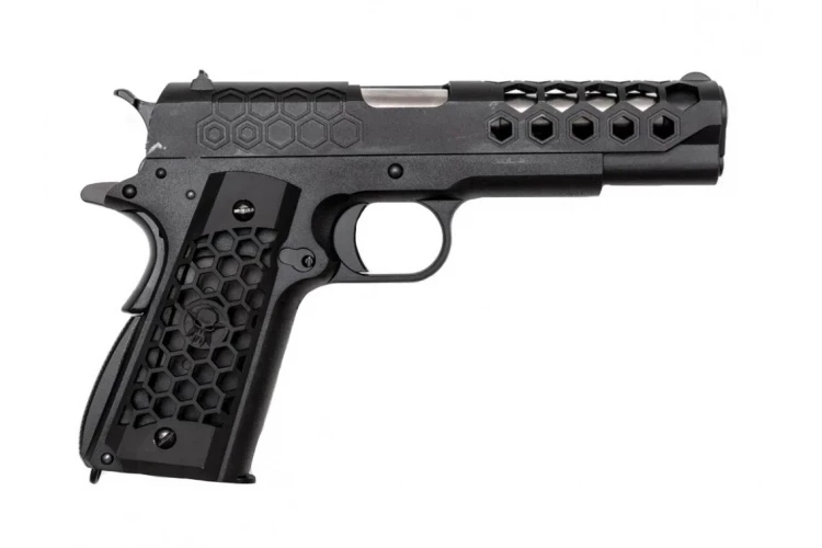 Пистолет страйкбольный WE Colt 1911 HEX CUT Black (CO2)
