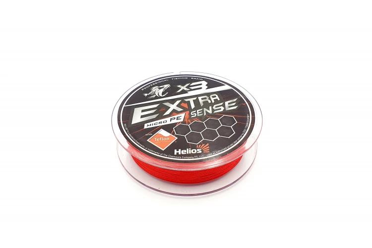 Шнур Helios Extrasense X3 PE Red 92m   0.3/6LB 0.10mm